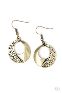 Paparazzi Eastside Excursionist - Brass - Filigree Antiqued - Earrings - $5 Jewelry with Ashley Swint