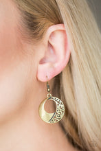 Load image into Gallery viewer, Paparazzi Eastside Excursionist - Brass - Filigree Antiqued - Earrings - $5 Jewelry with Ashley Swint