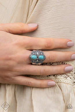 Paparazzi Eco Essence - Blue - Ring - Fashion Fix Exclusive February 2021 - $5 Jewelry with Ashley Swint