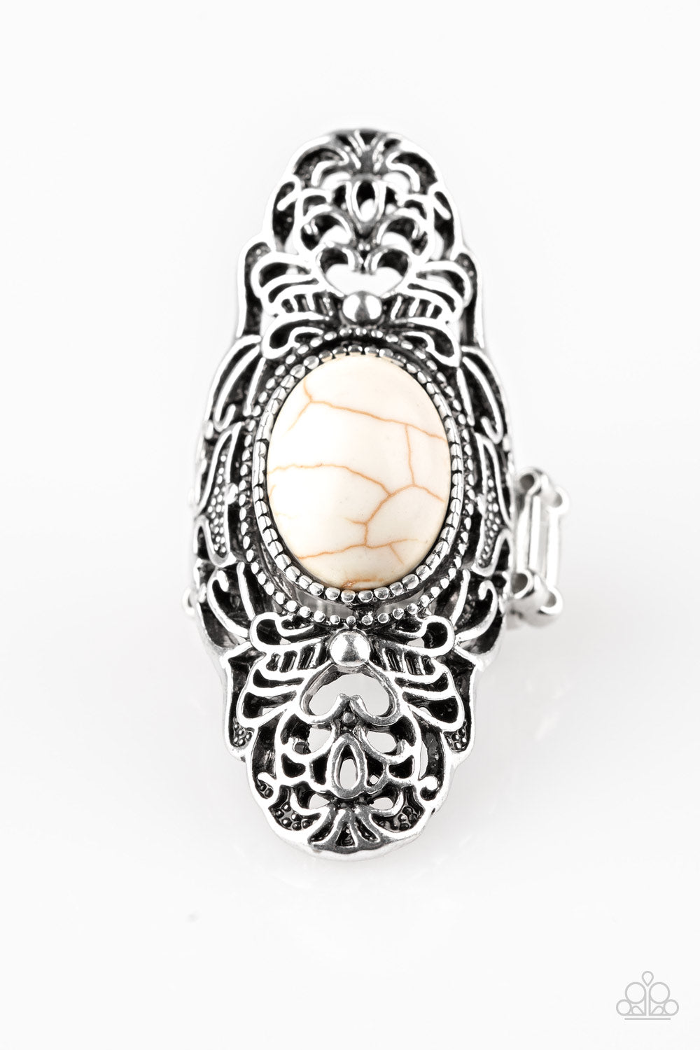 PRE-ORDER - Paparazzi Ego Trippin - White - Ring - $5 Jewelry with Ashley Swint