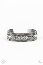 Load image into Gallery viewer, Paparazzi Empress Etiquette - SILVER - White / Hematite Rhinestones Bracelet - Trend Blend Fashion Fix Exclusive June 2019 - $5 Jewelry With Ashley Swint