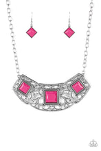 Load image into Gallery viewer, Paparazzi Feeling Inde-PENDANT - Pink Beads - Silver Filigree - Necklace and matching Earrings - $5 Jewelry With Ashley Swint