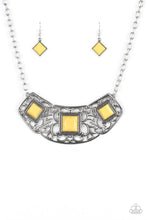 Load image into Gallery viewer, Paparazzi Feeling Inde-PENDANT - Yellow Beads - Silver Filigree - Necklace &amp; Earrings - $5 Jewelry with Ashley Swint