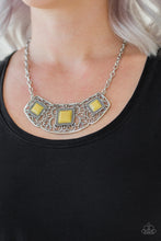 Load image into Gallery viewer, Paparazzi Feeling Inde-PENDANT - Yellow Beads - Silver Filigree - Necklace &amp; Earrings - $5 Jewelry with Ashley Swint