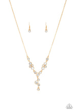 Load image into Gallery viewer, Paparazzi Five-Star Starlet - Gold - White Rhinestones - Necklace and matching Earrings - $5 Jewelry With Ashley Swint