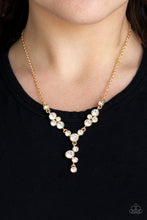 Load image into Gallery viewer, Paparazzi Five-Star Starlet - Gold - White Rhinestones - Necklace and matching Earrings - $5 Jewelry With Ashley Swint