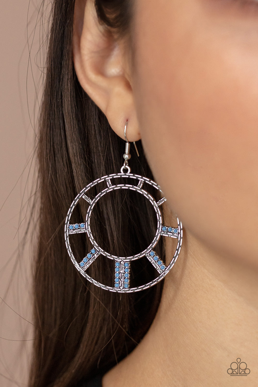 Paparazzi Fleek Fortress - Blue - Earrings - $5 Jewelry with Ashley Swint