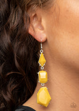 Load image into Gallery viewer, Paparazzi Geo Getaway - Yellow - Faceted Beads - Earrings - $5 Jewelry with Ashley Swint