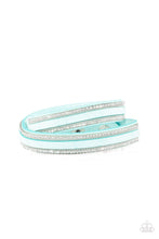 Load image into Gallery viewer, Paparazzi Going For Glam - Blue - Rhinestones and Silver Chains - Double Wrap Snap Bracelet - $5 Jewelry With Ashley Swint