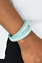 Load image into Gallery viewer, Paparazzi Going For Glam - Blue - Rhinestones and Silver Chains - Double Wrap Snap Bracelet - $5 Jewelry With Ashley Swint