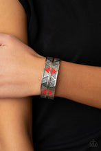 Load image into Gallery viewer, Paparazzi Hidden Glyphs - Red - Cuff Bracelet - $5 Jewelry with Ashley Swint
