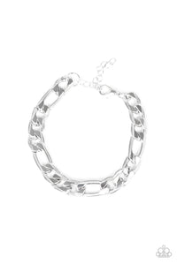 Paparazzi Home Team - Silver - Bold Chain - Bracelet - Men's Collection - $5 Jewelry with Ashley Swint