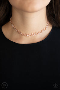 Paparazzi Insta Connection - Rose Gold - Choker Necklace & Earrings - $5 Jewelry with Ashley Swint