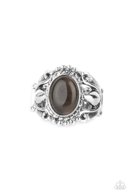 PRE-ORDER - Paparazzi Jubilant Gem - Silver Cat's Eye Stone - Ring - $5 Jewelry with Ashley Swint