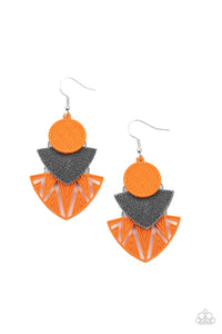 PRE-ORDER - Paparazzi Jurassic Juxtaposition - Orange - Earrings - $5 Jewelry with Ashley Swint