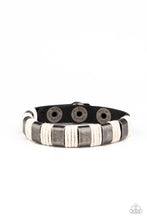 Load image into Gallery viewer, Paparazzi Just Ride - Black Gunmetal - Leather Band - Snap Bracelet - $5 Jewelry with Ashley Swint