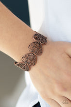 Load image into Gallery viewer, Paparazzi Keep Love In Your Heart - Copper - Vine Filigree - Heart Frames - Stretchy Band Bracelet - $5 Jewelry with Ashley Swint