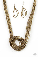 Load image into Gallery viewer, Paparazzi Knotted Knockout - Brass - Seed Beads - Necklace &amp; Earrings - $5 Jewelry with Ashley Swint