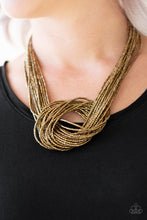 Load image into Gallery viewer, Paparazzi Knotted Knockout - Brass - Seed Beads - Necklace &amp; Earrings - $5 Jewelry with Ashley Swint
