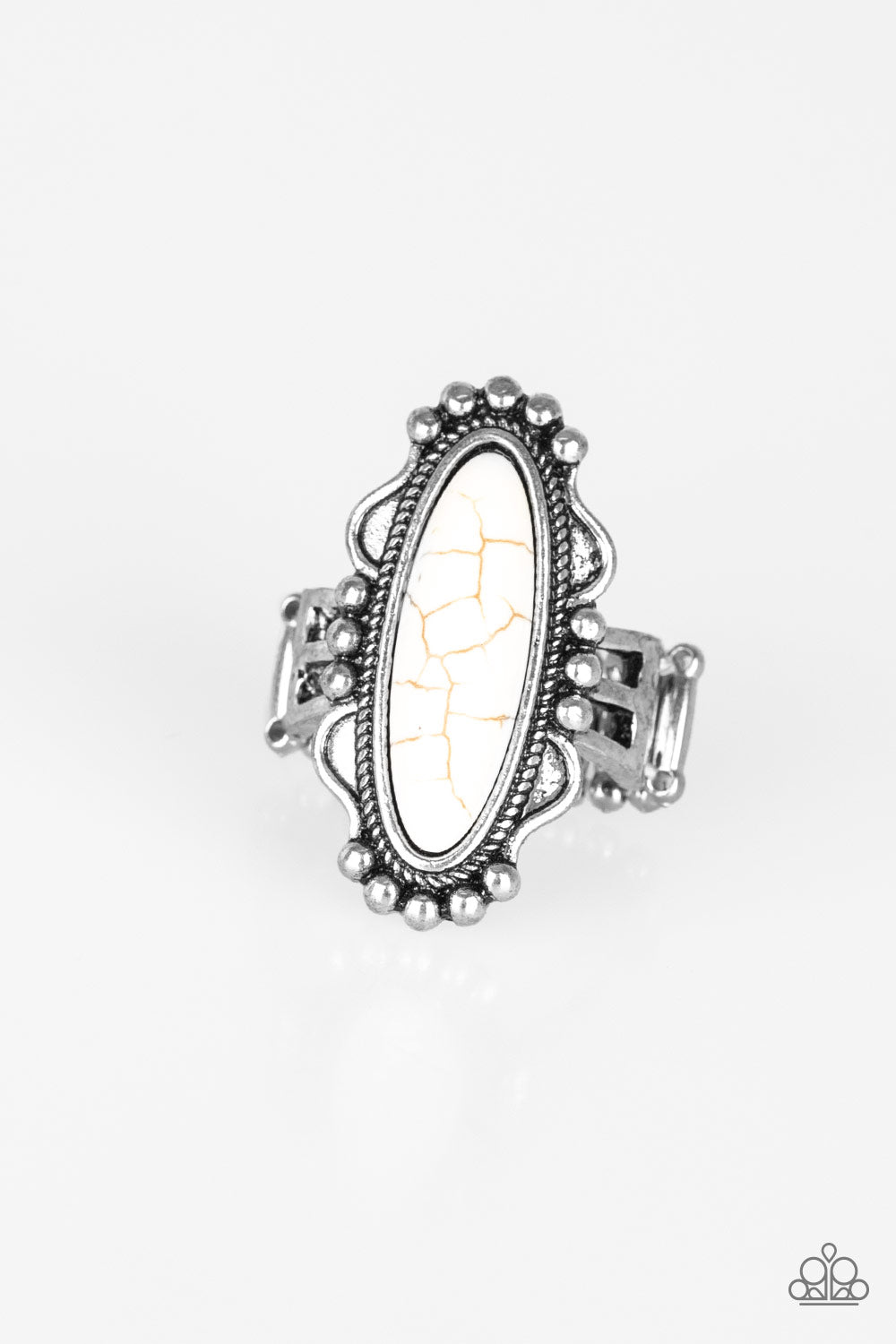 Paparazzi Leave No Trace - White Stone - Ring - $5 Jewelry with Ashley Swint