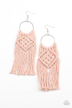 Load image into Gallery viewer, Paparazzi Macrame Rainbow - Pink - Silver Hoop Earrings - $5 Jewelry with Ashley Swint