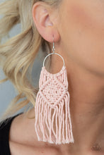 Load image into Gallery viewer, Paparazzi Macrame Rainbow - Pink - Silver Hoop Earrings - $5 Jewelry with Ashley Swint
