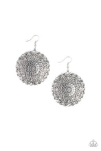 Load image into Gallery viewer, Paparazzi Mandala Mandalay - White Rhinestones - Silver Frame Earrings - $5 Jewelry With Ashley Swint