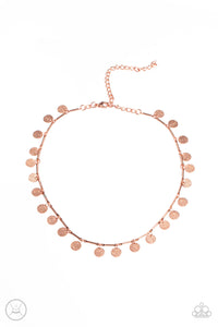 PRE-ORDER - Paparazzi Musically Minimalist - Copper - Choker Necklace & Earrings - $5 Jewelry with Ashley Swint