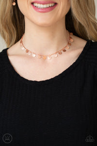 PRE-ORDER - Paparazzi Musically Minimalist - Copper - Choker Necklace & Earrings - $5 Jewelry with Ashley Swint