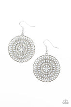 Load image into Gallery viewer, Paparazzi PINWHEEL and Deal - Silver - White Rhinestones - Earrings - $5 Jewelry With Ashley Swint
