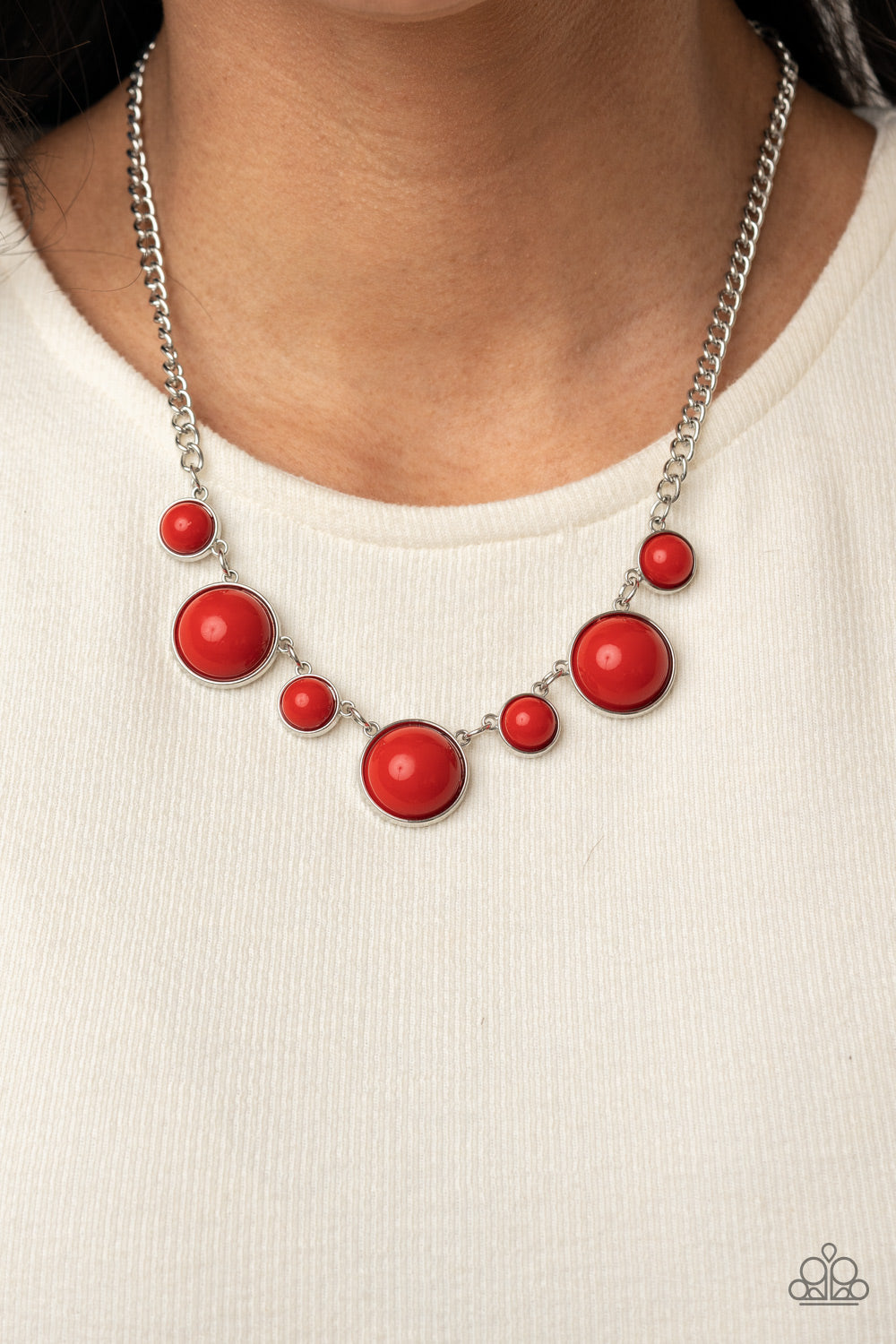PRE-ORDER - Paparazzi Prismatically POP-tastic - Red - Necklace & Earrings - $5 Jewelry with Ashley Swint