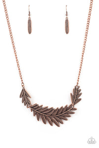 PRE-ORDER - Paparazzi Queen of the QUILL - Copper - Necklace & Earrings - $5 Jewelry with Ashley Swint