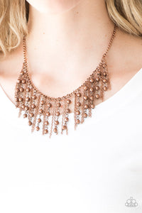 PRE-ORDER - Paparazzi Rebel Remix - Copper - Necklace & Earrings - $5 Jewelry with Ashley Swint