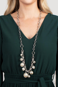 PRE-ORDER - Paparazzi Revolving Refinement - White - Necklace & Earrings - $5 Jewelry with Ashley Swint