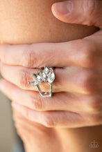 Load image into Gallery viewer, Paparazzi Rhinestone Stunner - White - Rhinestones - Dainty Band Ring - $5 Jewelry With Ashley Swint