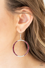 Load image into Gallery viewer, Paparazzi Risky Ritz - Red Rhinestones - Silver Hoop Earrings - $5 Jewelry with Ashley Swint