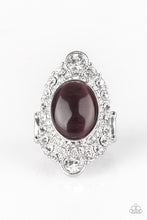 Load image into Gallery viewer, Paparazzi Riviera Royalty - Purple Moonstone - White Rhinestones - Silver Ring - $5 Jewelry With Ashley Swint