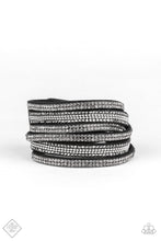 Load image into Gallery viewer, Paparazzi Royal Razzle Black Smoky Hematite Rhinestones - Silver Ball Chains - Double Wrap Bracelet - Fashion Fix Exclusive September 2019 - $5 Jewelry With Ashley Swint