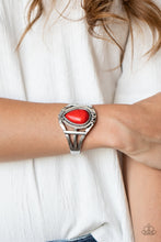 Load image into Gallery viewer, Paparazzi Sage Brush Beauty - Red Stone - Cuff Bracelet - $5 Jewelry with Ashley Swint