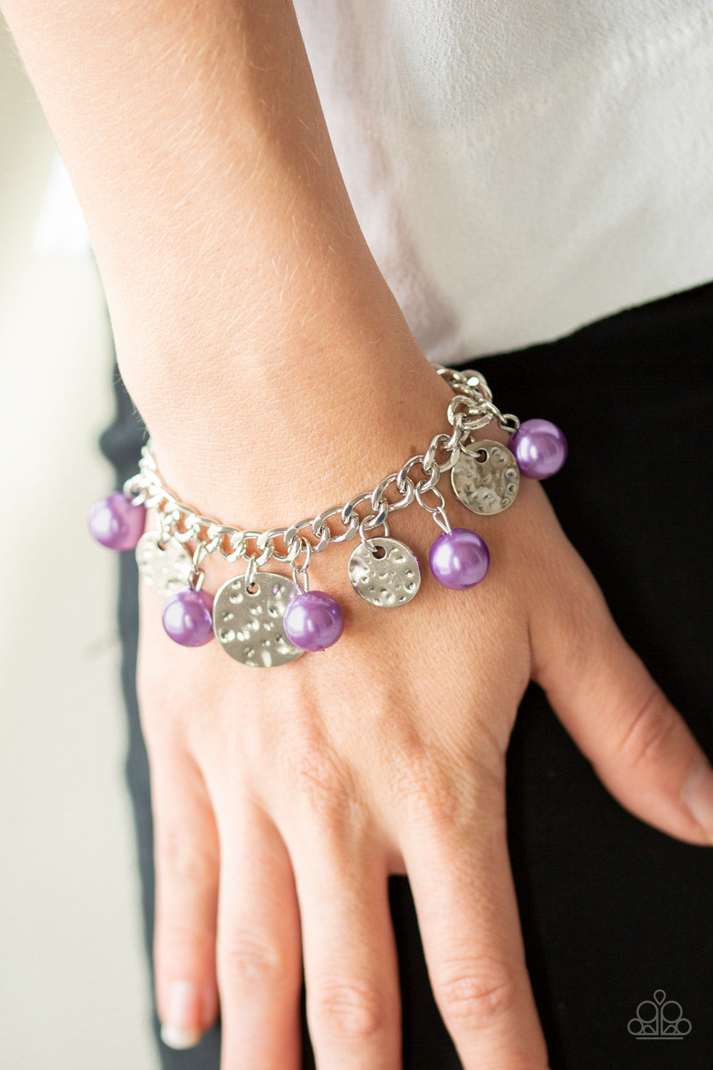 Paparazzi SEA In A New Light - Purple - Silver Bracelet - $5 Jewelry With Ashley Swint