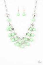Load image into Gallery viewer, Paparazzi Seaside Soiree - Green - Silver Chain Necklace and matching Earrings - $5 Jewelry with Ashley Swint
