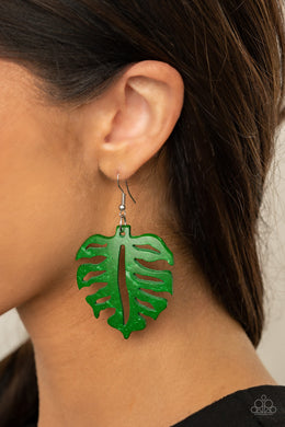 Paparazzi Shake Your PALMS PALMS - Green - Earrings - $5 Jewelry with Ashley Swint