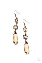Load image into Gallery viewer, Paparazzi Sophisticated Smolder - Brass - Earrings - $5 Jewelry with Ashley Swint