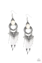 Load image into Gallery viewer, Paparazzi Southern Spearhead - White Stone - Silver Earrings - $5 Jewelry with Ashley Swint