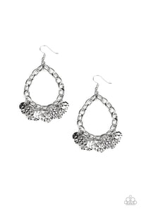 Paparazzi Street Appeal - Silver - Hammered Discs - Teardrop Earrings - $5 Jewelry with Ashley Swint