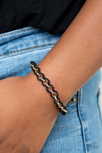 Load image into Gallery viewer, Paparazzi SUEDE Side to Side - Black - Gold Chain - Adjustable Bracelet - $5 Jewelry with Ashley Swint