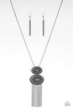 Load image into Gallery viewer, Paparazzi Sun Goddess - Silver - Embossed Sunburst Pendant - Necklace &amp; Earrings - $5 Jewelry with Ashley Swint