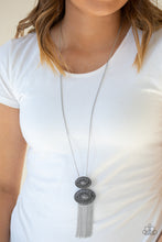 Load image into Gallery viewer, Paparazzi Sun Goddess - Silver - Embossed Sunburst Pendant - Necklace &amp; Earrings - $5 Jewelry with Ashley Swint