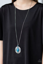 Load image into Gallery viewer, Paparazzi Sunset Sensation - Blue Beads - Antiqued Silver - Necklace &amp; Earrings - $5 Jewelry with Ashley Swint