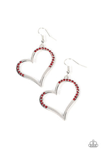 PRE-ORDER - Paparazzi Tenderhearted Twinkle - Red - Earrings - $5 Jewelry with Ashley Swint